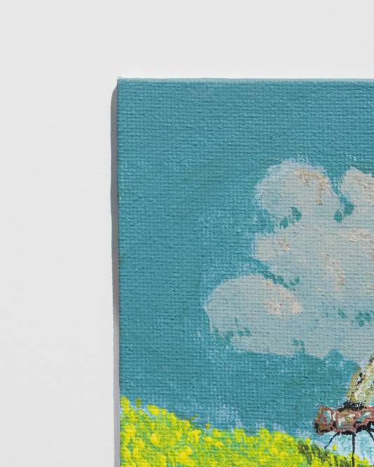 La gardienne de la prairie - Œuvre originale (Gouache, 13 × 18 cm) -