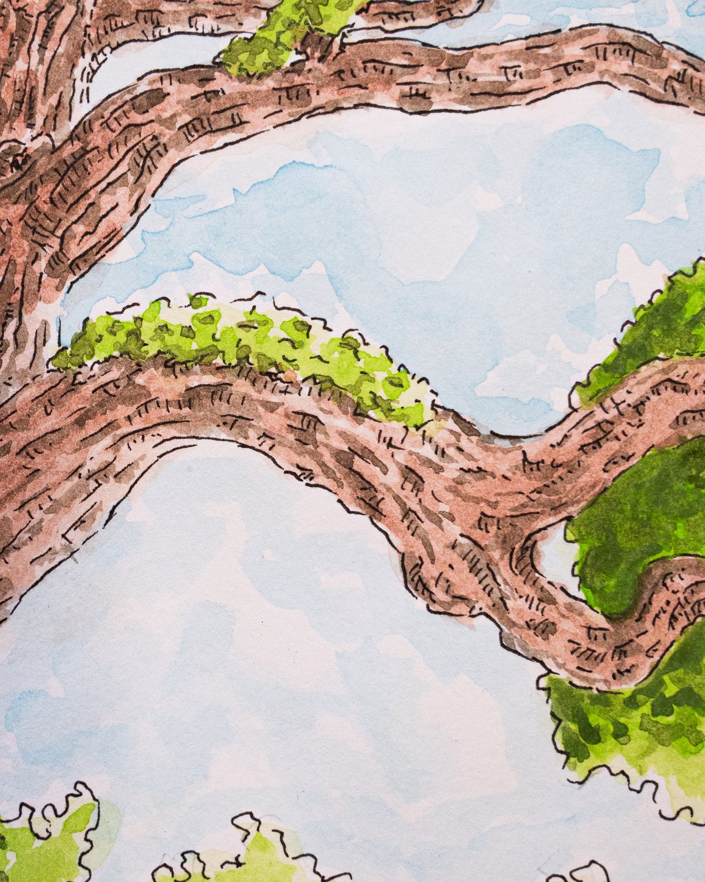 Au rythme des feuilles - Œuvre originale, Aquarelle et encre, A5