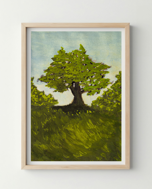 Je t'attendrai sur la colline - Originalwerk, Gouache, A5