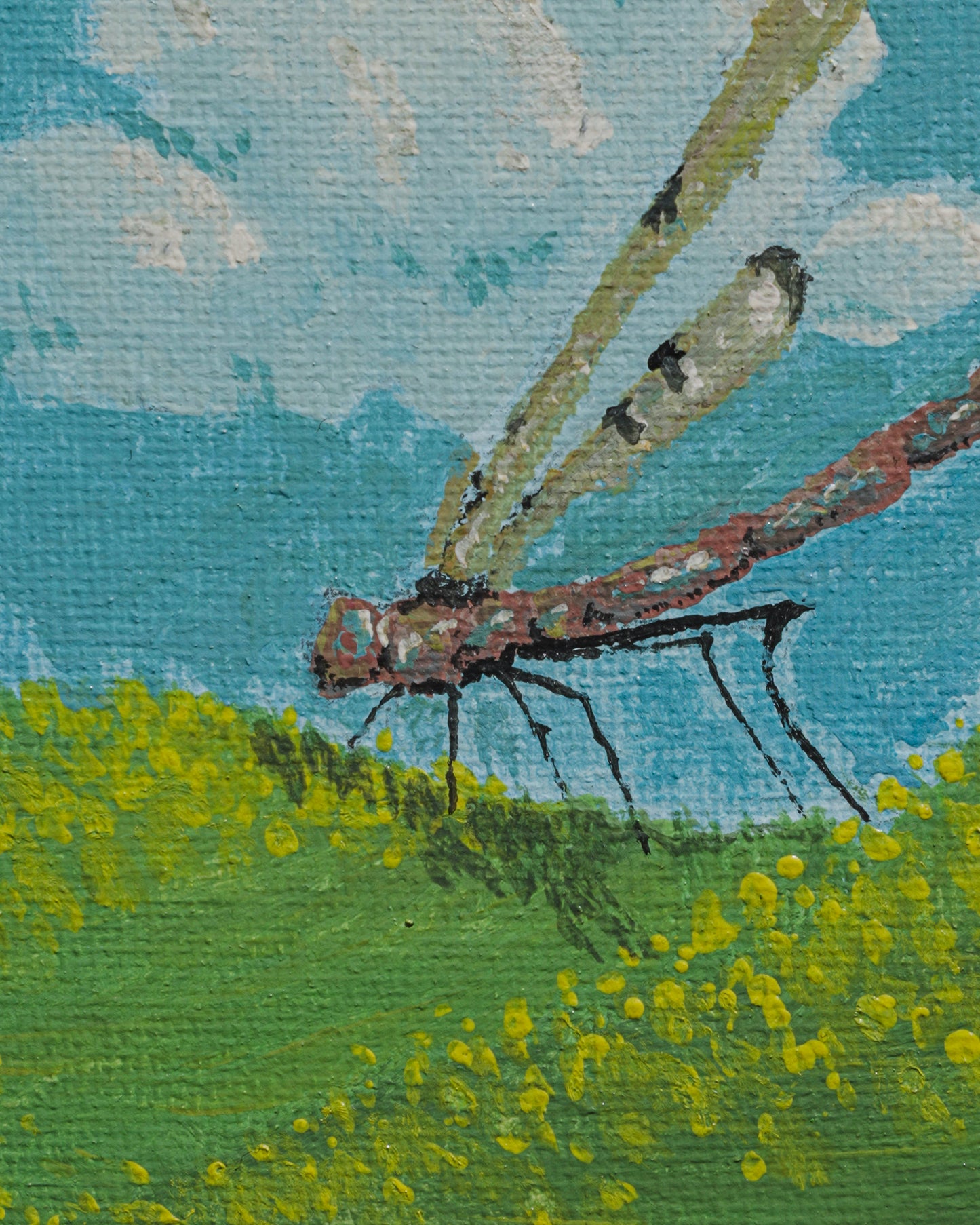 La gardienne de la prairie - Œuvre originale (Gouache, 13 × 18 cm) -