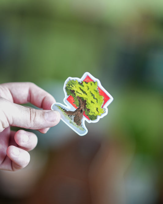 Sticker : l'arbre au ciel rouge